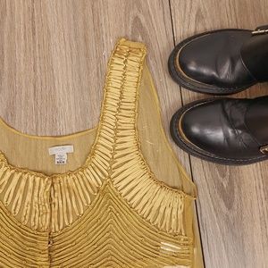 Ecote XS Marigold sheer crop top tank